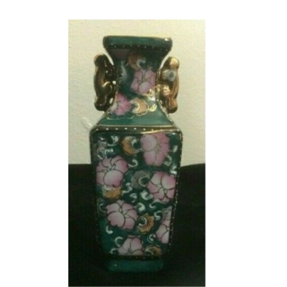 Satsuma Accents Satsuma Vase Floral Hand Painted Small Bud Vase